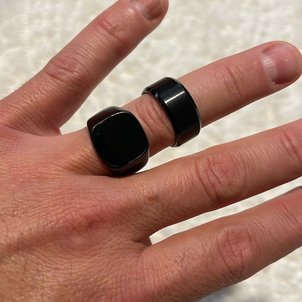 Black rings, size 9. Price for both